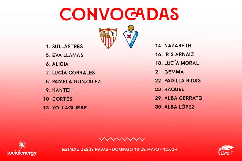 16 convocadas para recibir a la SD Eibar