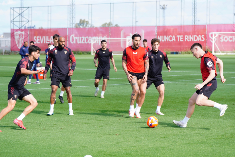 Entrenamiento del Sevilla FC este lunes