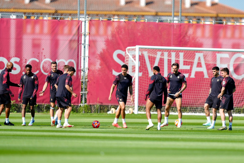 Imagen del entrenamiento del Sevilla FC