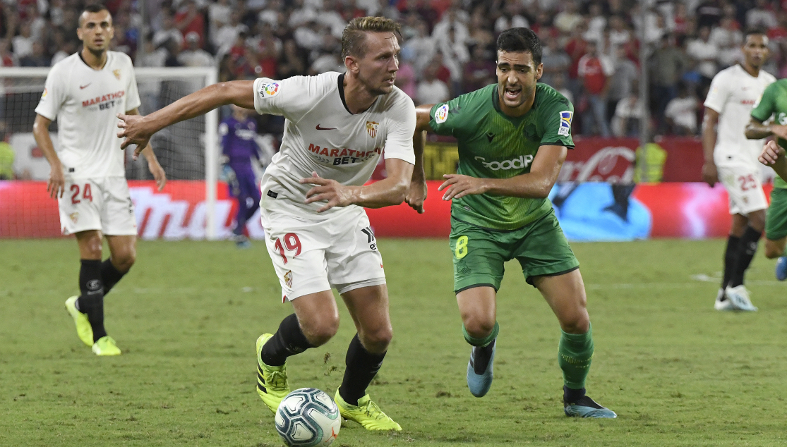 Imagen de Luuk de Jong con el Sevilla FC