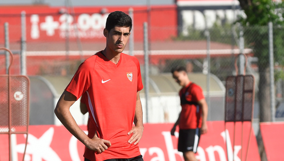 Carlos Fernández, en un entrenamiento de la pretemporada de la 18/19