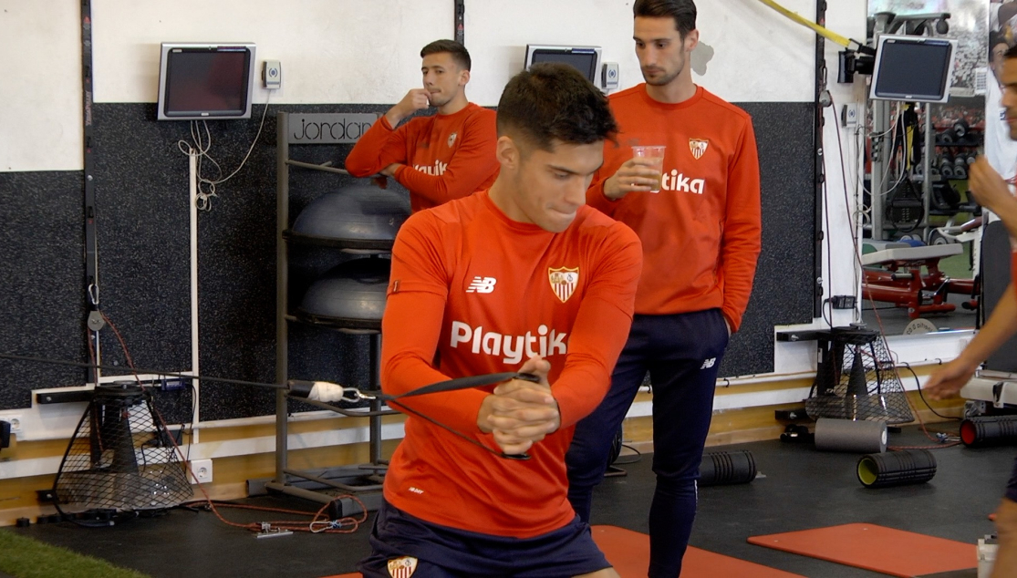 Correa, en el entrenamiento del jueves 22 de febrero