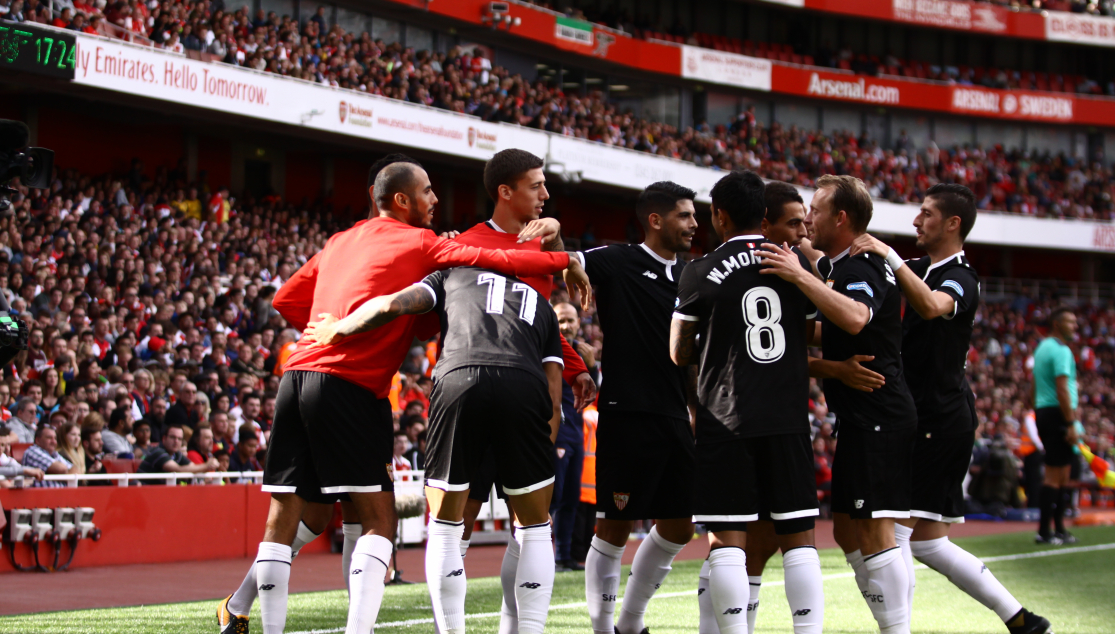 El Sevilla FC en un partido de pretemporada