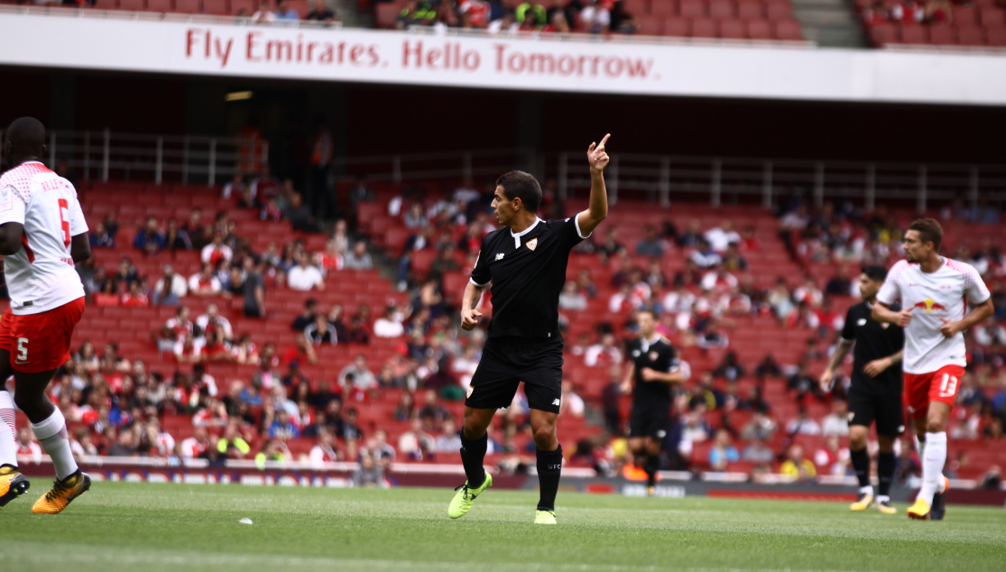 Ben Yedder del Sevilla FC ante el RB Leipzig