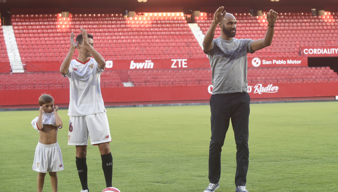 Jesús Navas y Kanouté juntos 