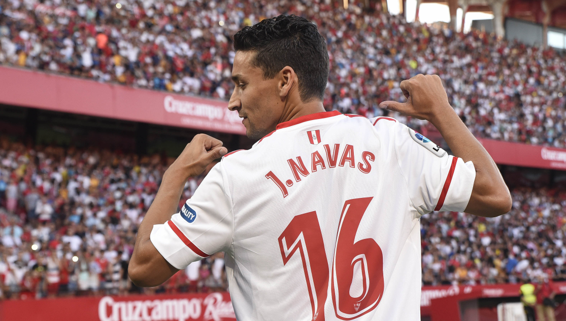 Jesús Navas durante su presentación 