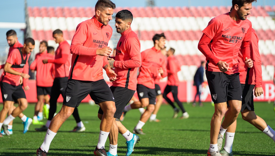 Imagen del entrenamiento del Sevilla FC del 30 de noviembre