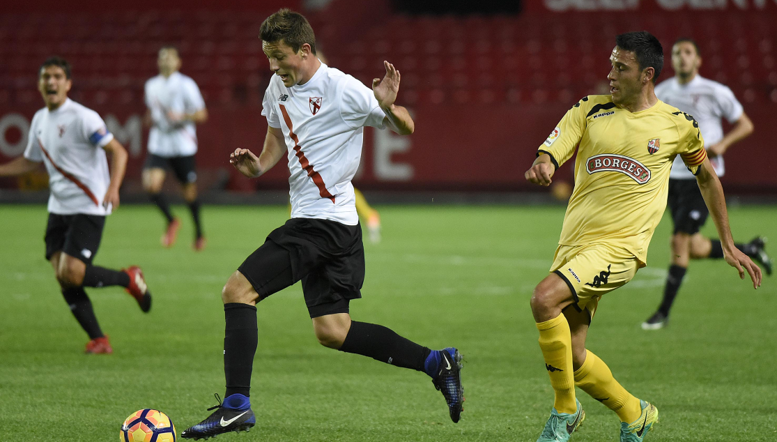 Marc Gual del Sevilla Atlético ante el Reus