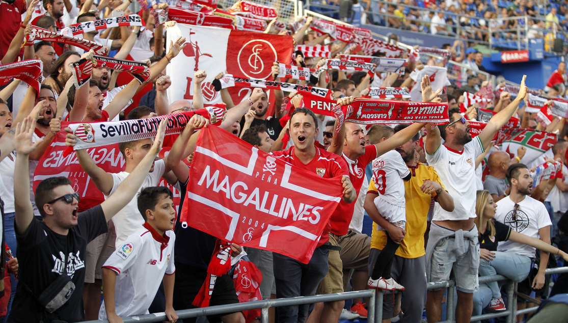 Afición sevillista en Getafe