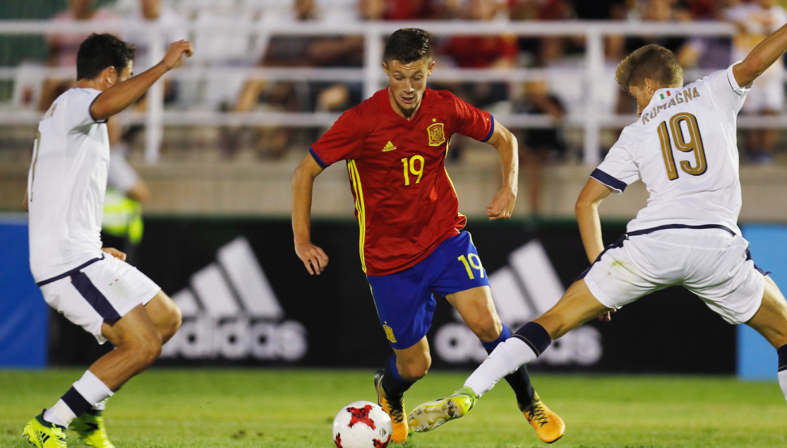 Marc Gual del Sevilla FC con la selección sub-21