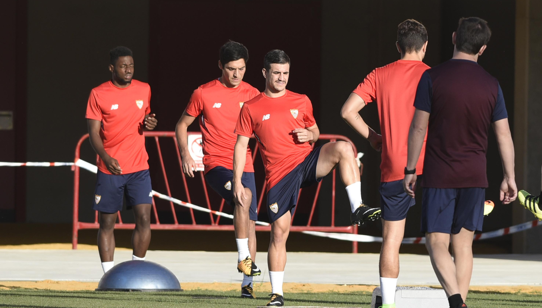 Matos del Sevilla FC en un entrenamiento