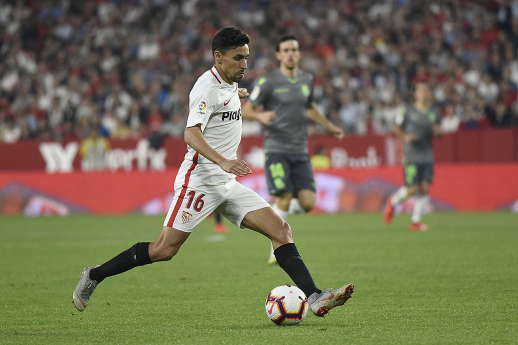 Jesús Navas del Sevilla FC ante la Real Sociedad