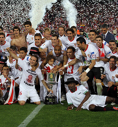 Les joueurs du Sevilla FC célébrant la Copa del Rey