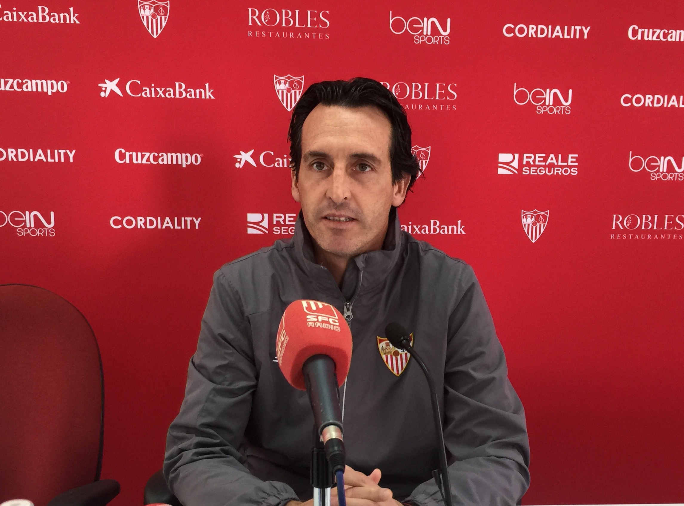 El técnico en sala de prensa en la previa del Sevilla FC-Getafe CF
