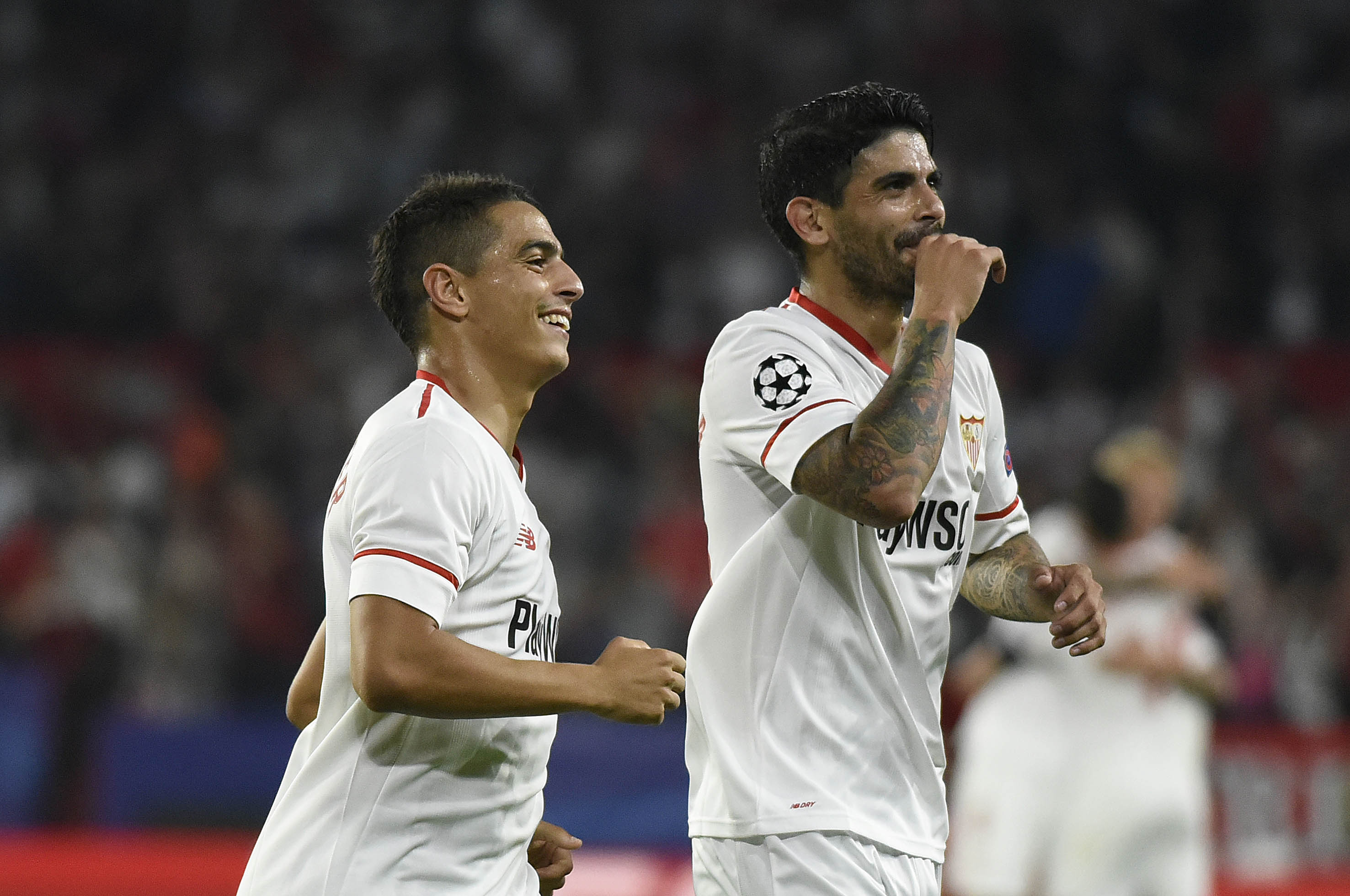 Banega en el partido ante el Spartak 