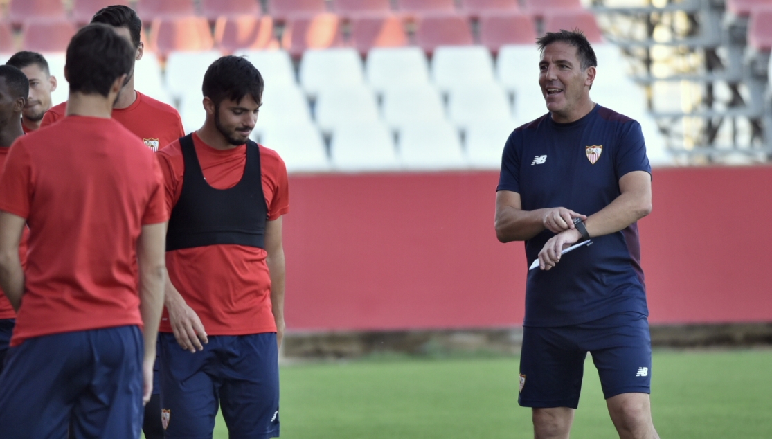 Berizzo durante un entrenamiento 