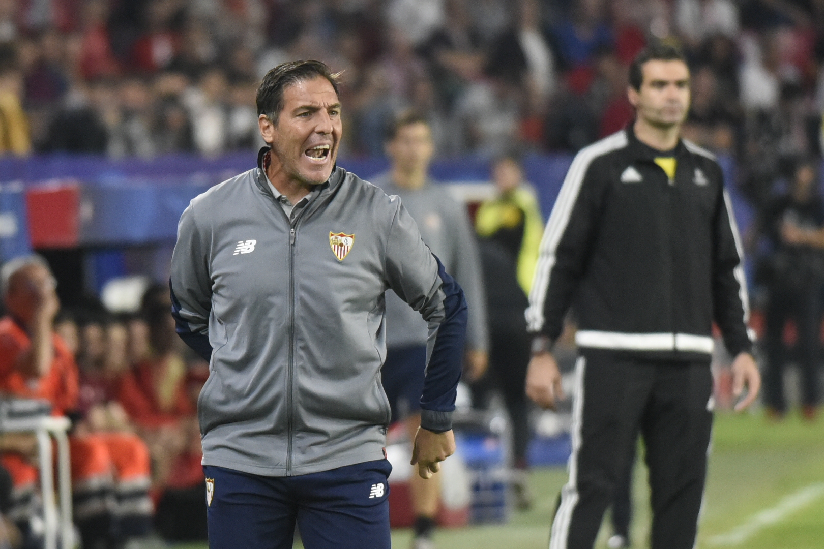 Berizzo en el partido ante el Spartak 