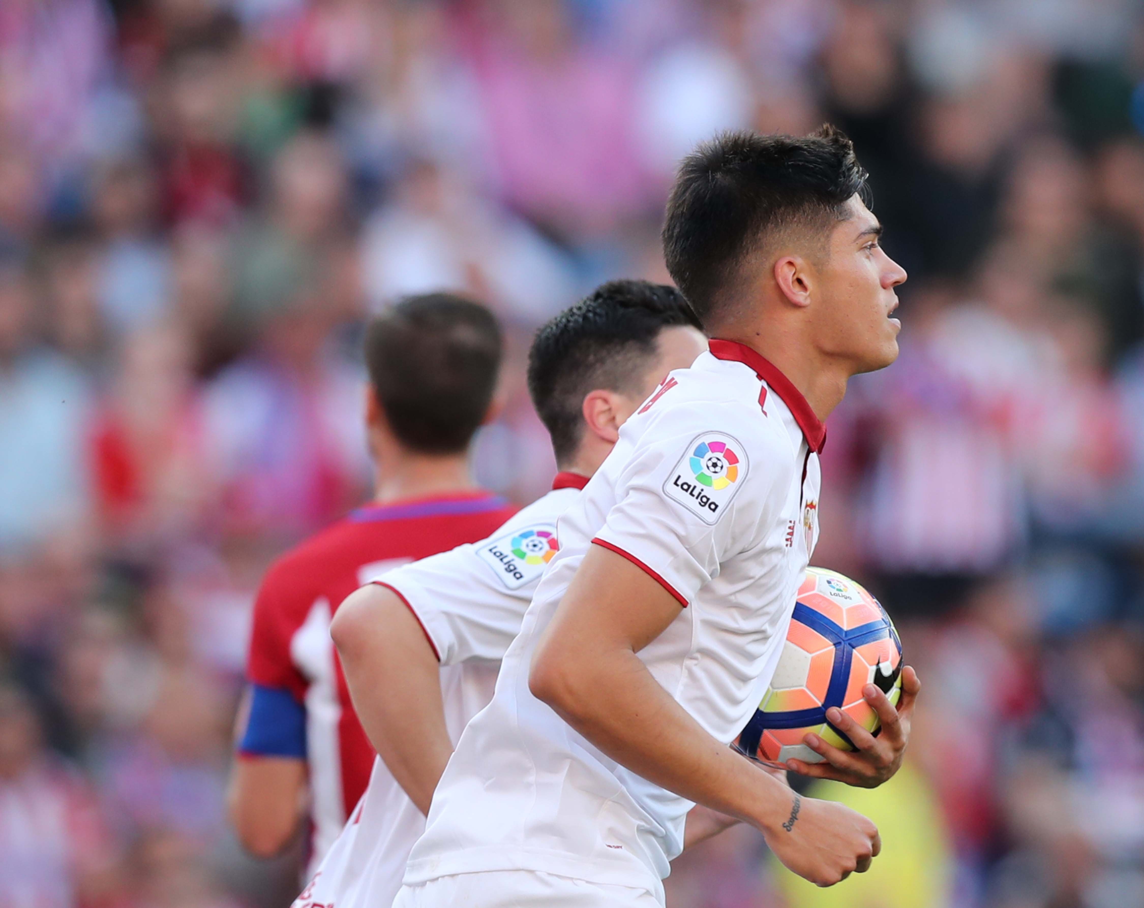 Joaquín Correa, en el Atlético de Madrid-Sevilla FC