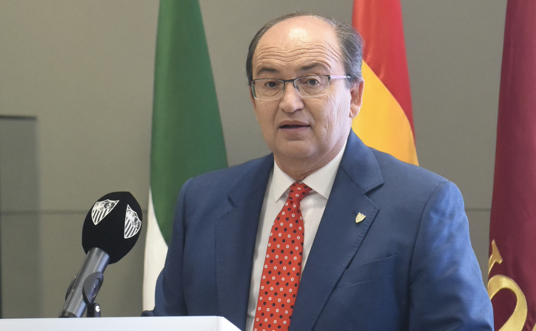 José Castro en el antepalco del Ramón Sánchez-Pizjuán