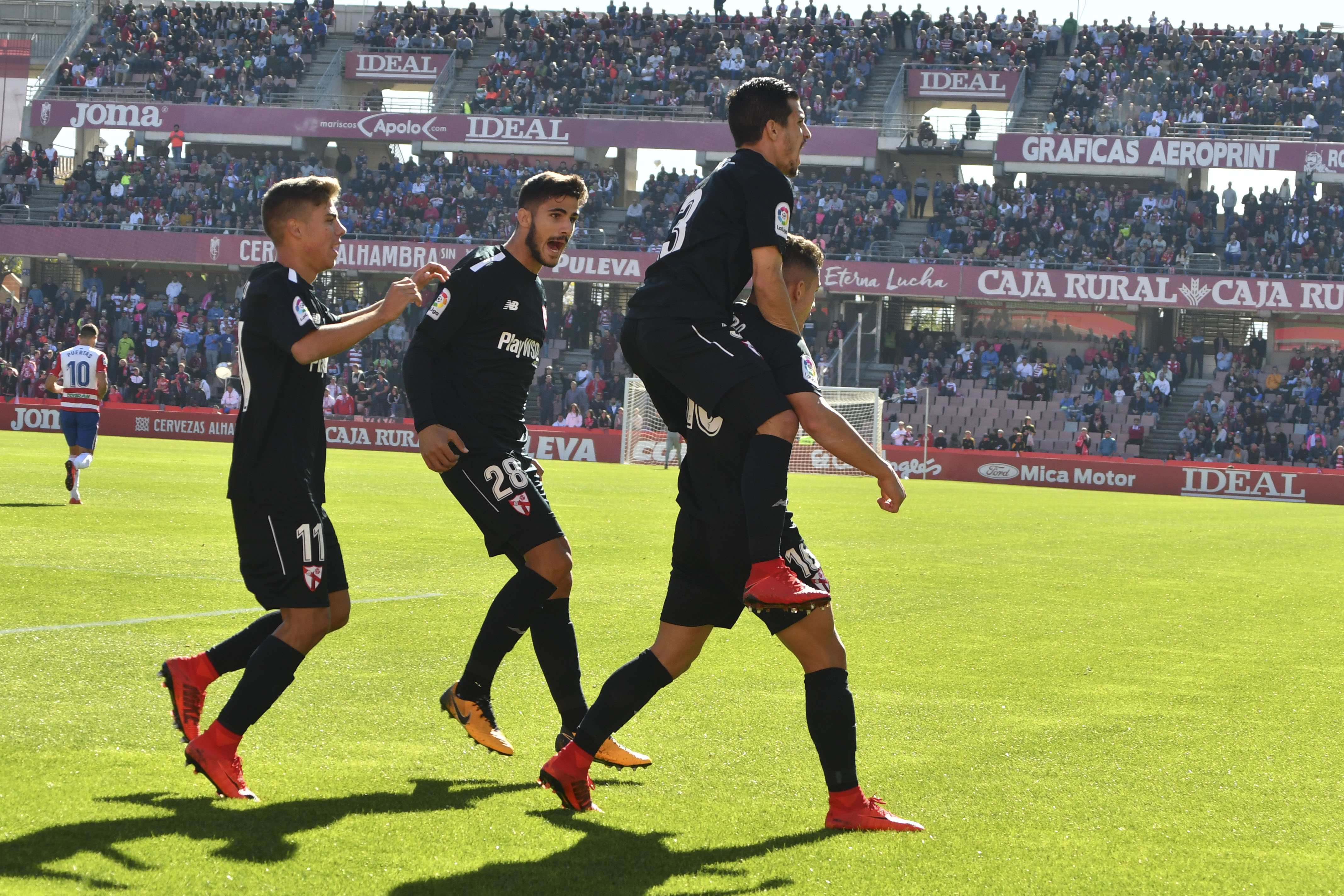 Celebración del gol en Granada