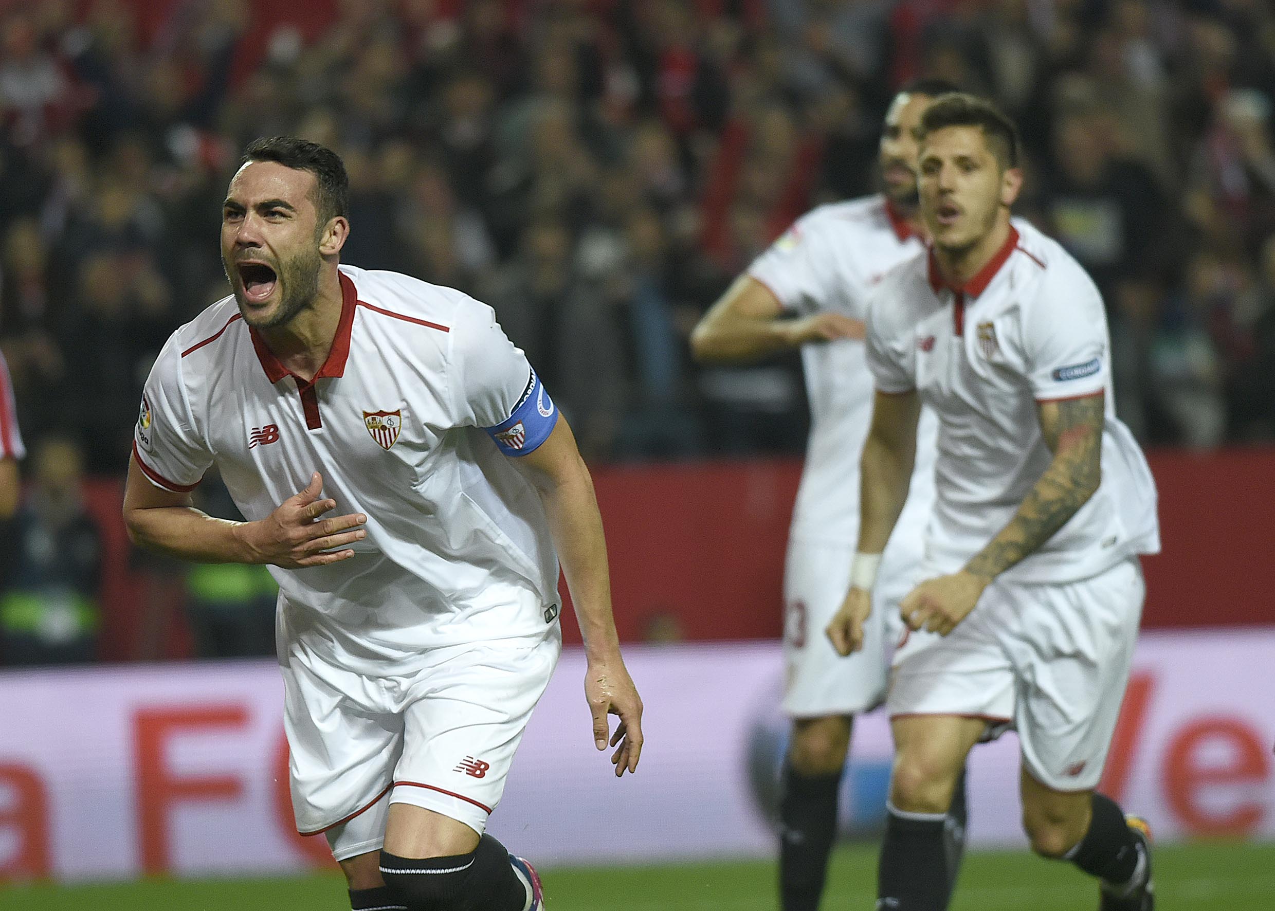 Celebración Iborra Sevilla FC-Athletic