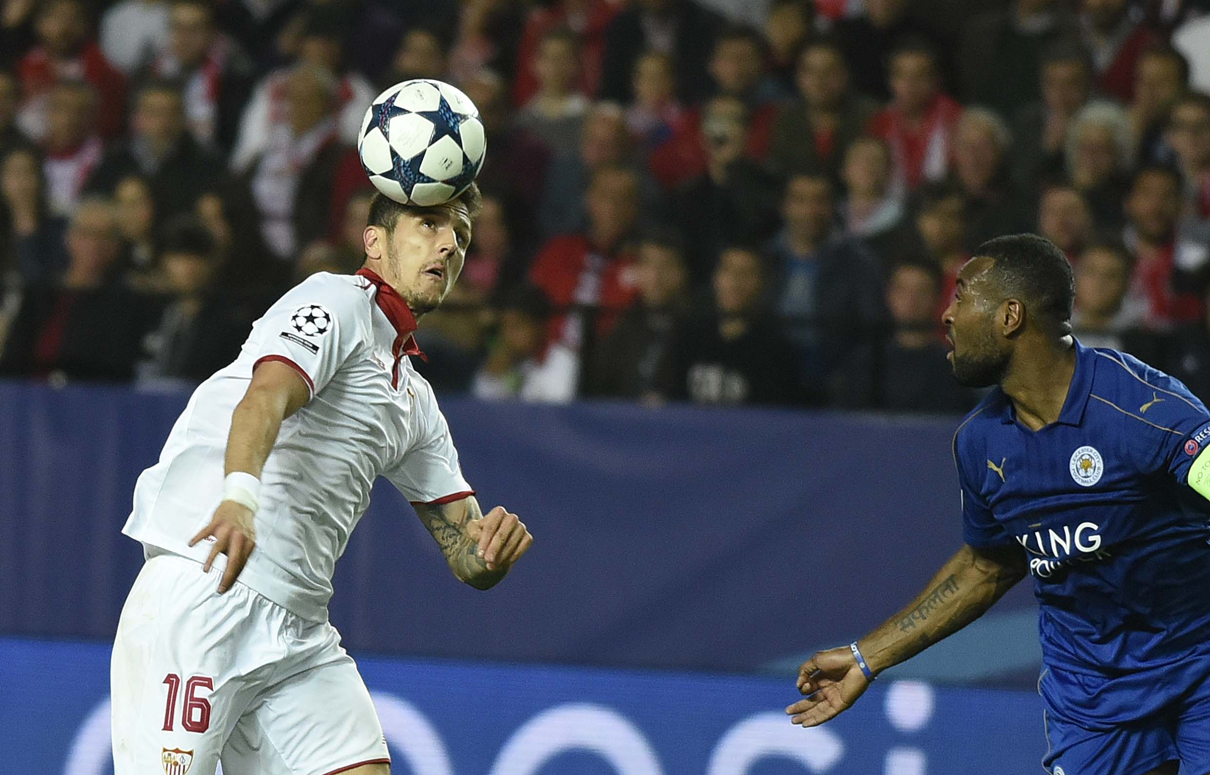 Jovetic, en el Sevilla FC-Leicester