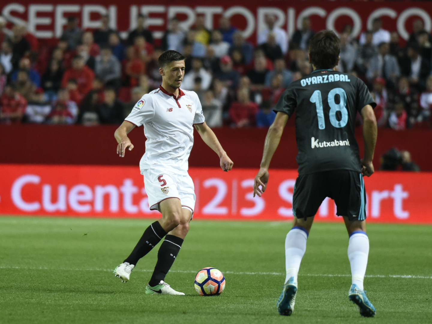 Lenglet en el Sevilla FC-Real Sociedad