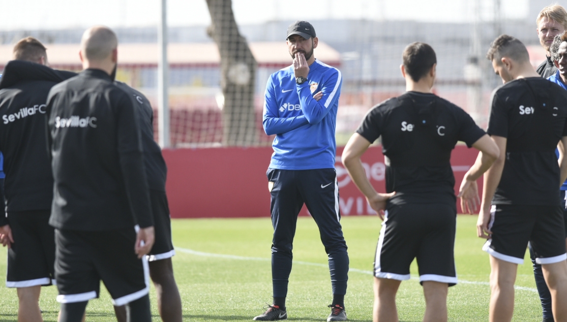 Pablo Machín durante un entrenamiento