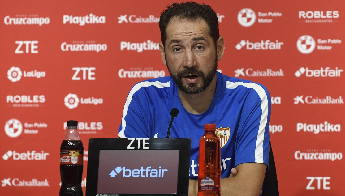 Pablo Machín en la rueda de prensa previa al partido ante el Celta de Vigo