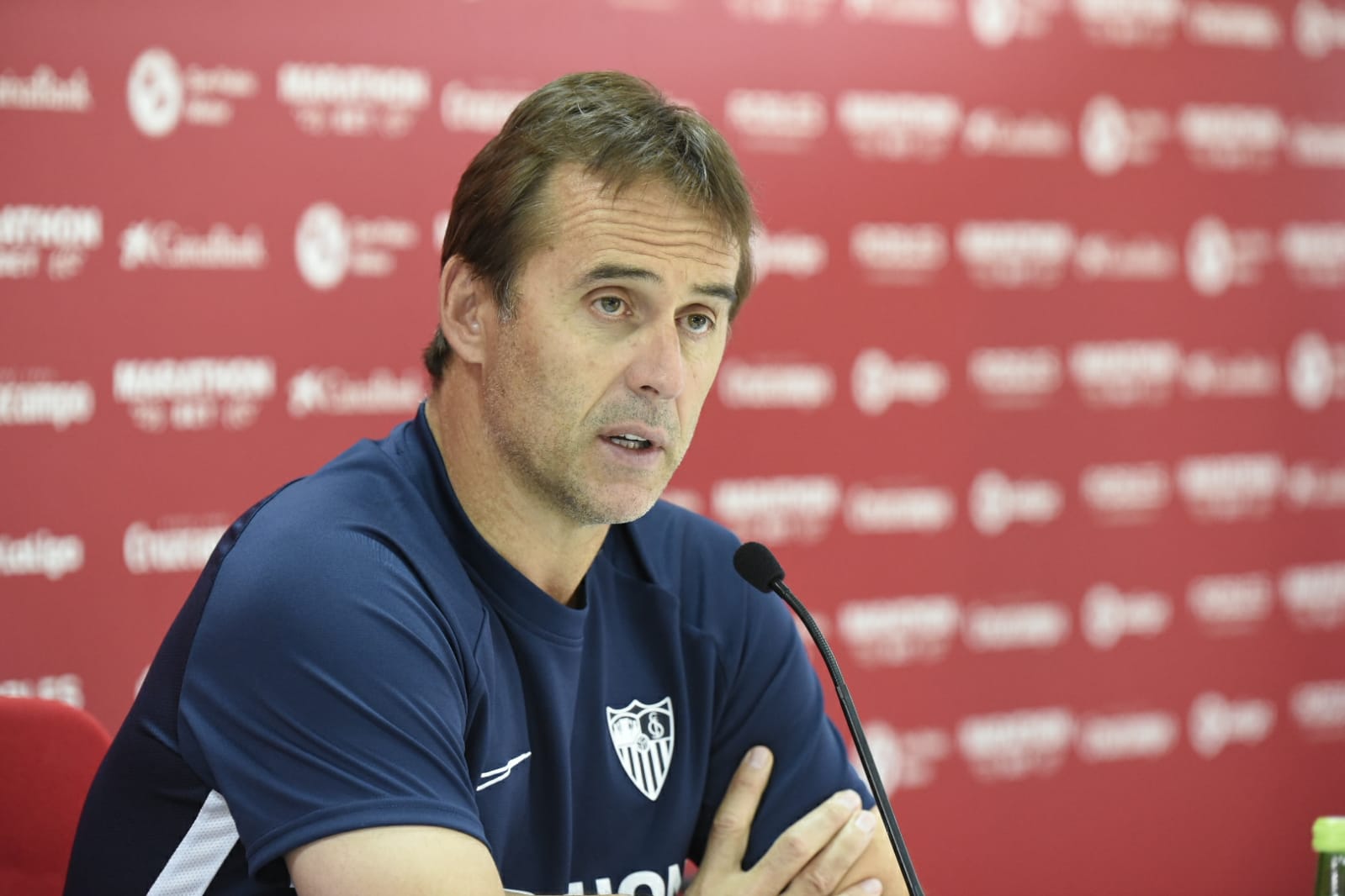 Julen Lopetegui en la sala de prensa