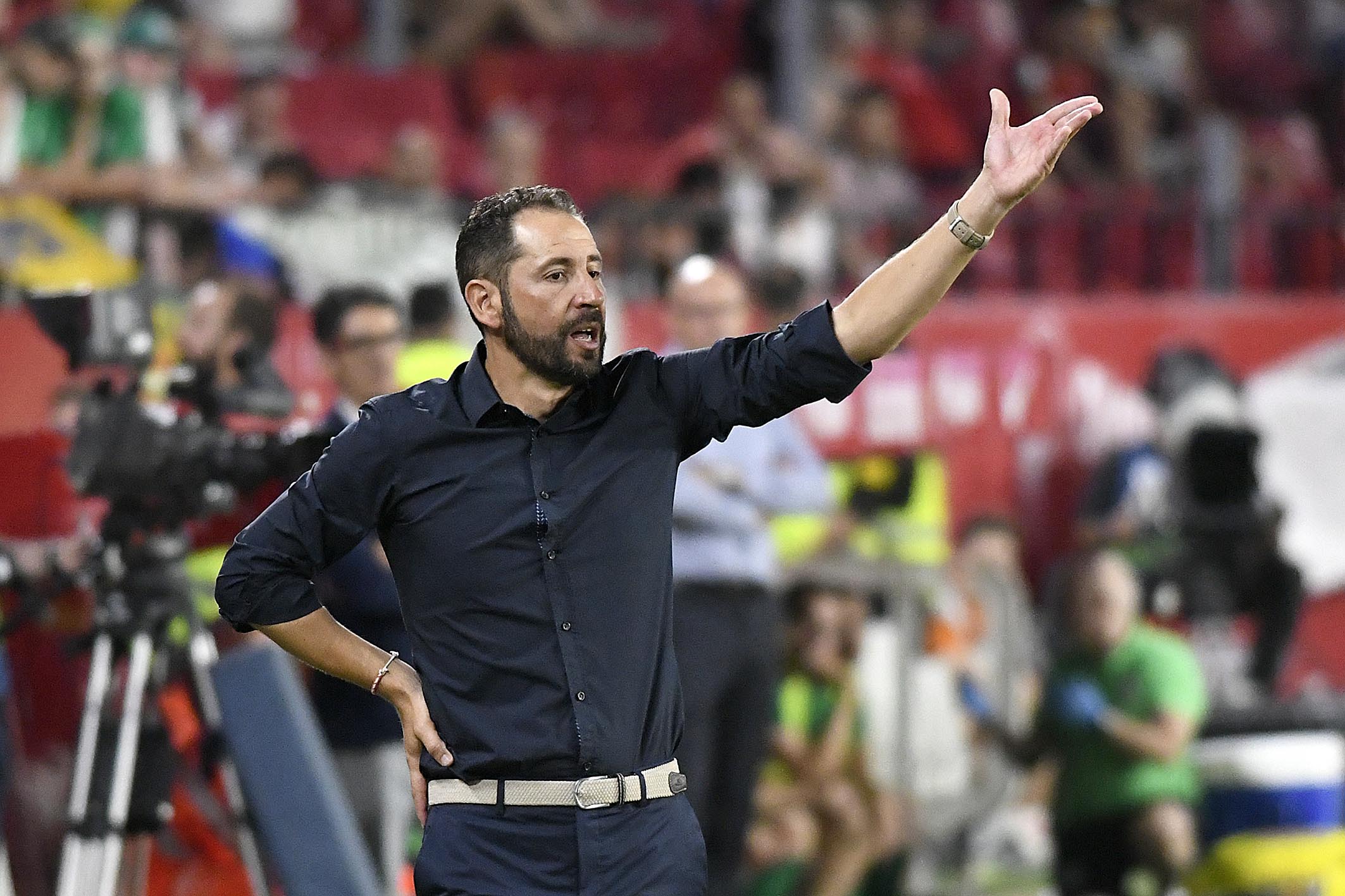 Pablo Machín en el partido ante el Zalgiris