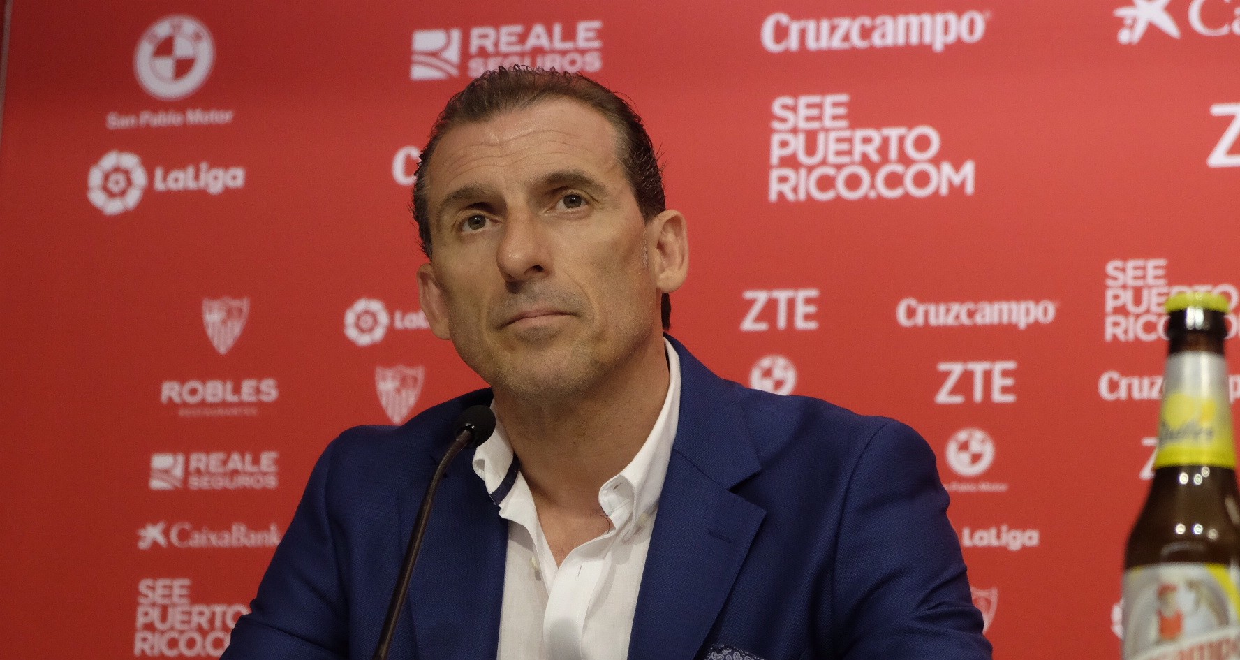 Óscar Arias, en su presentación como director deportivo