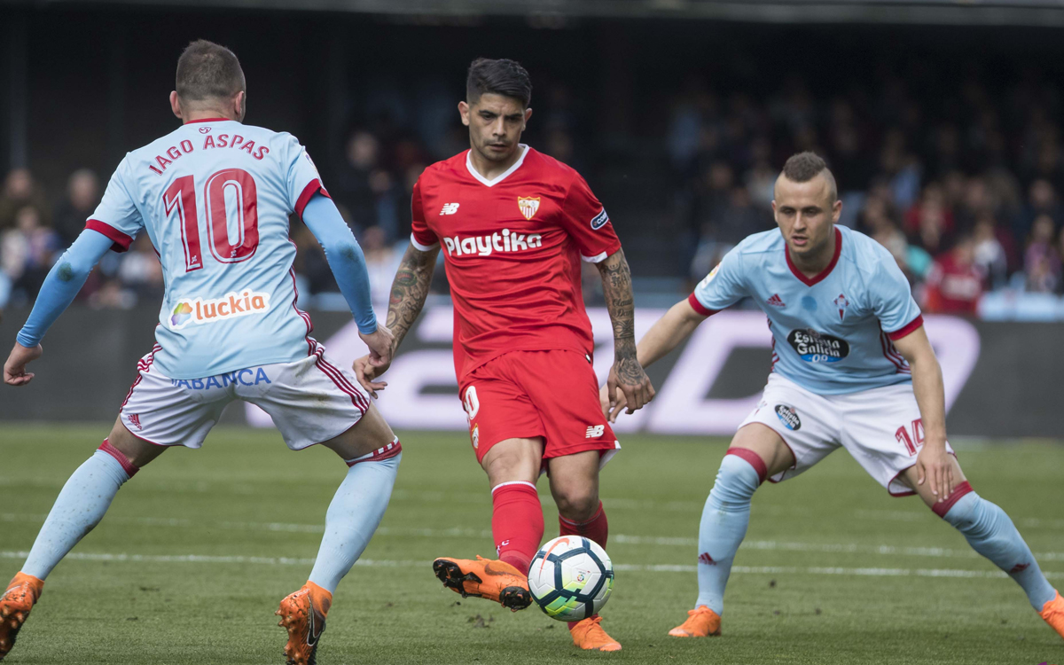 Banega del Sevilla FC ante el RC Celta