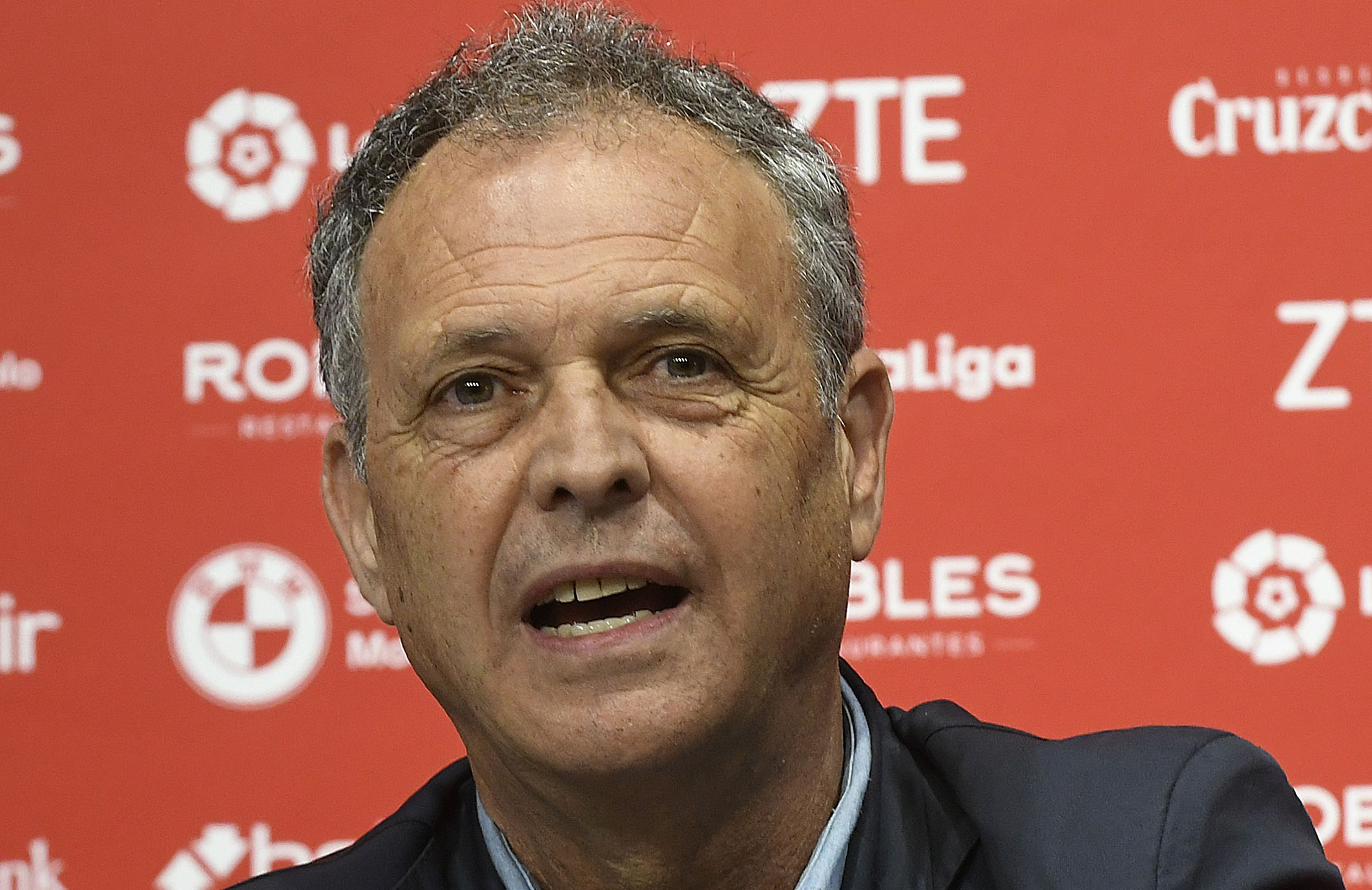 Joaquín Caparrós en la sala de prensa