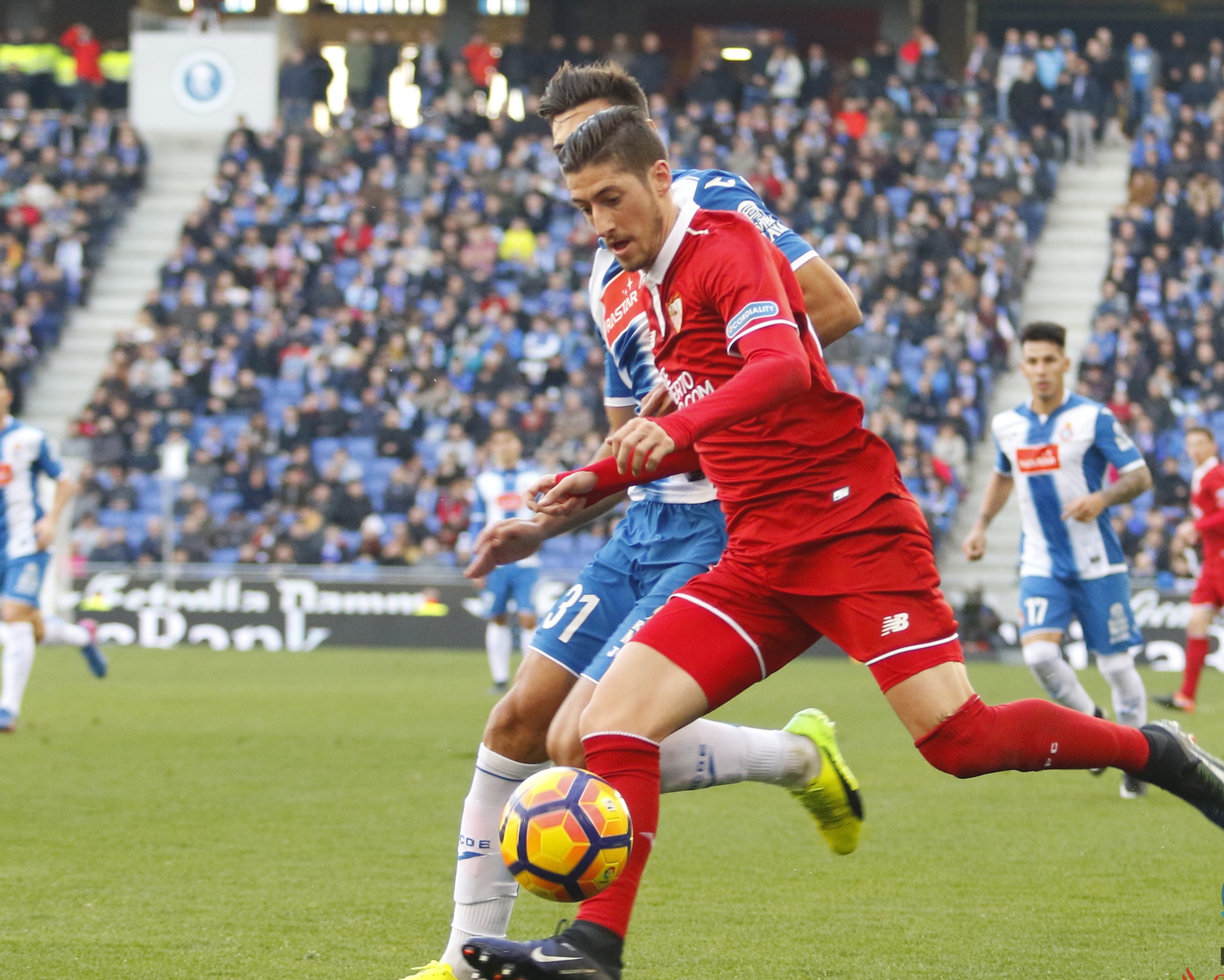 Escudero, en el Espanyol-Sevilla FC