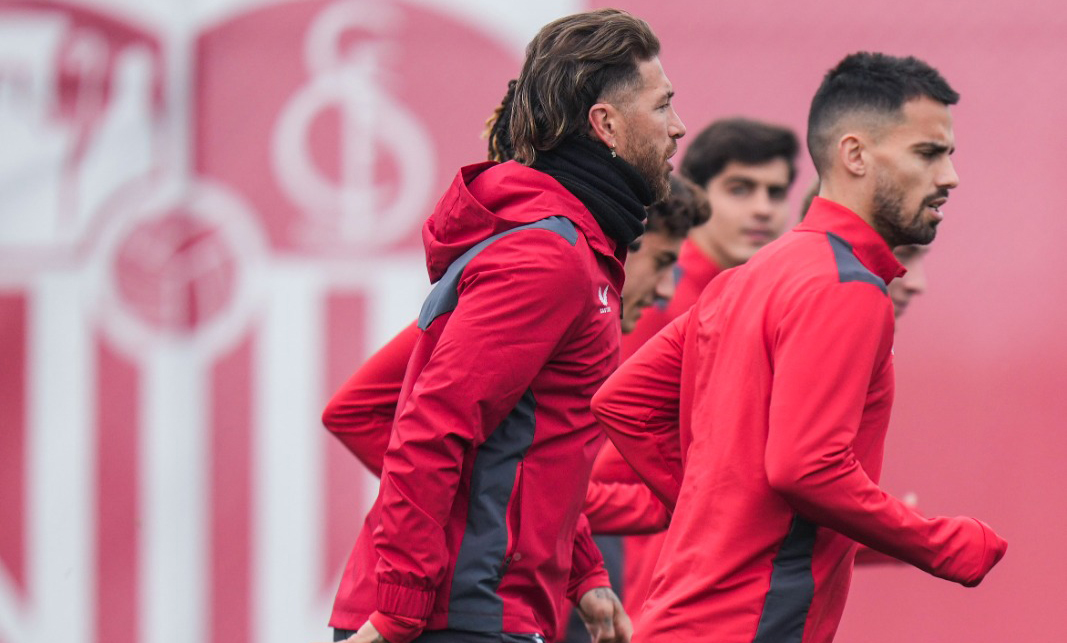 Entrenamiento del Sevilla FC en la ciudad deportiva