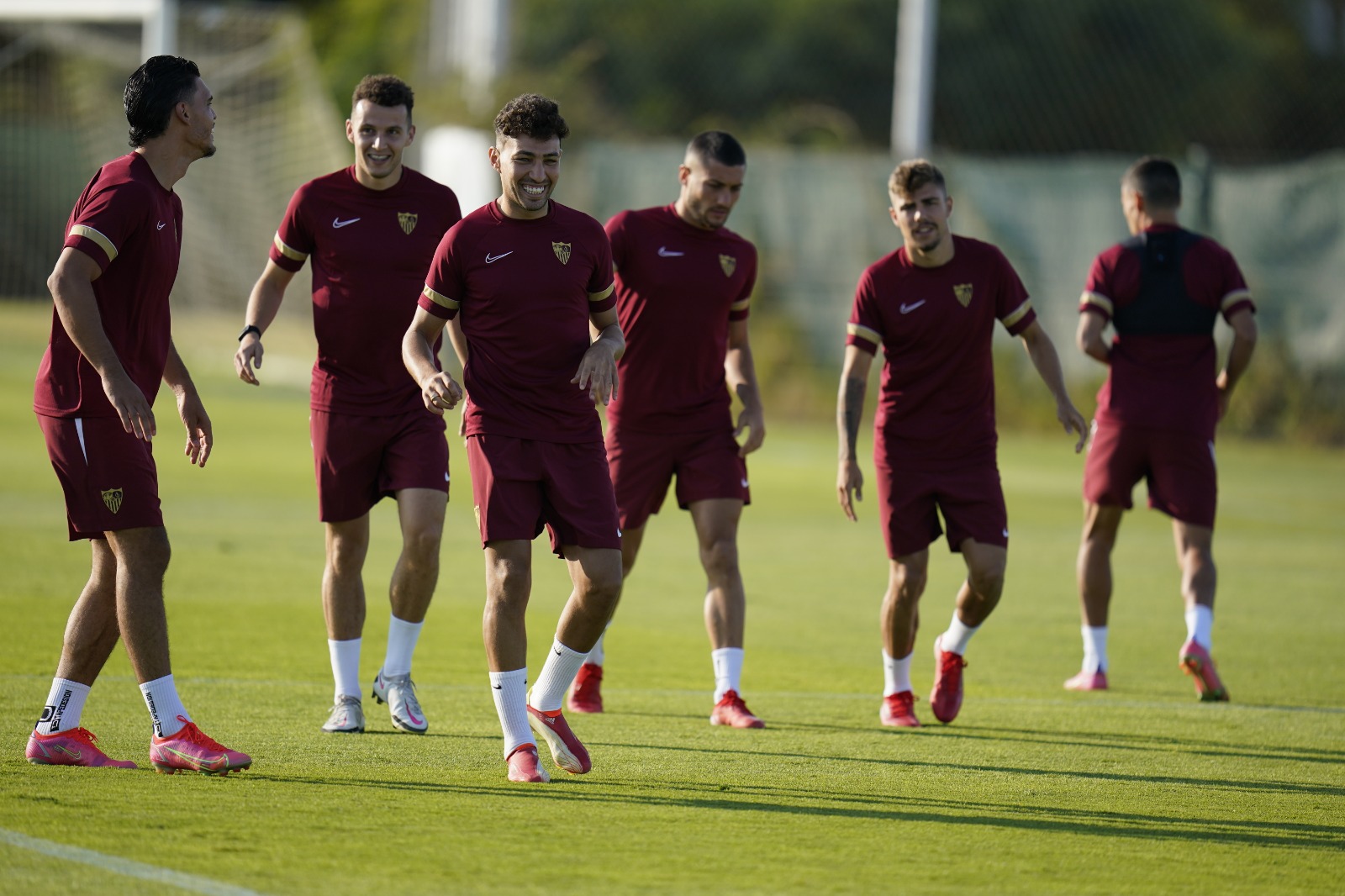 Imagen del entrenamiento del Sevilla FC en Lagos