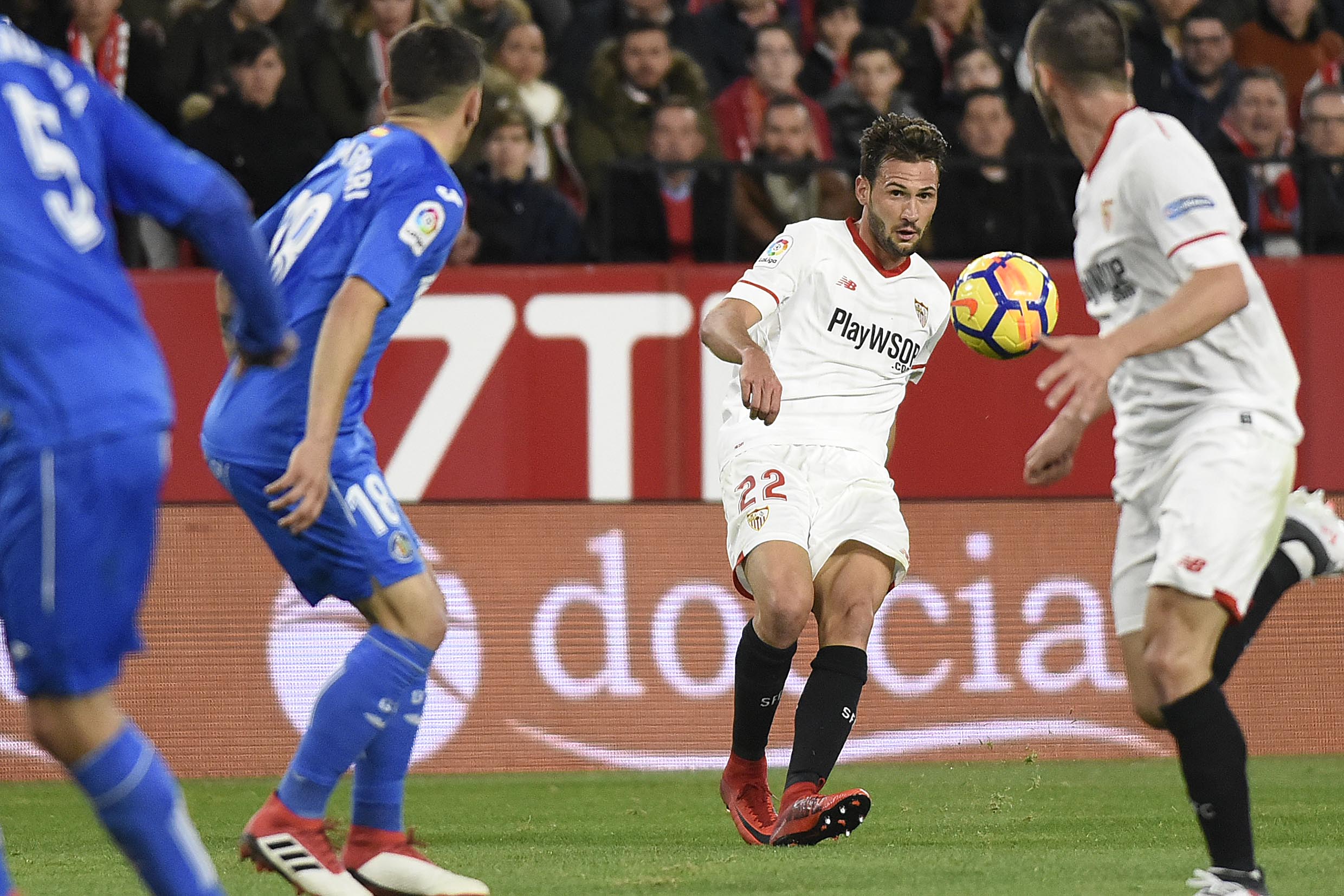 Franco Vázquez del Sevilla FC ante el Getafe