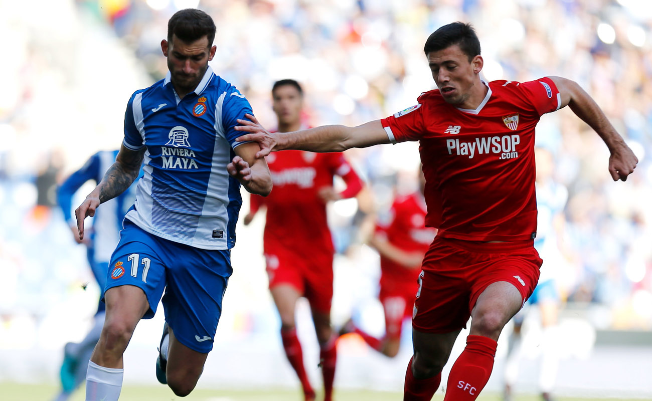 Lenglet del Sevilla FC ante el Espanyol