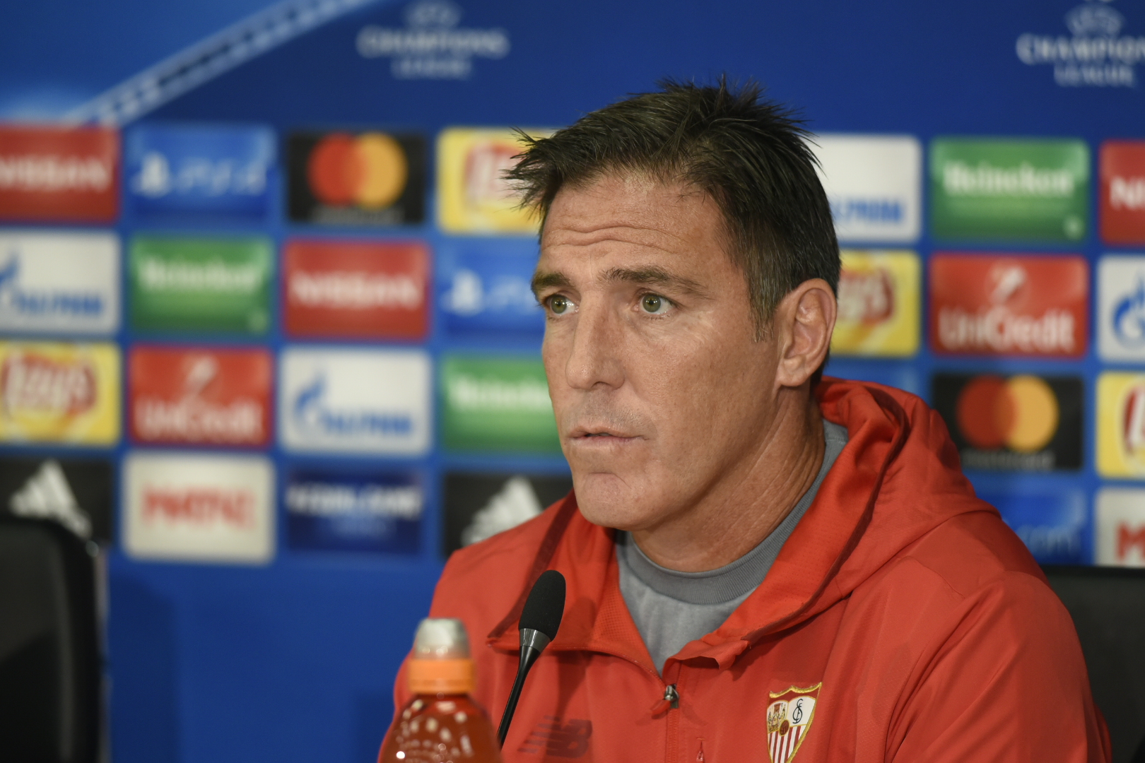 Eduardo Berizzo, en la rueda de prensa previa del Spartak de Moscú-Sevilla FC