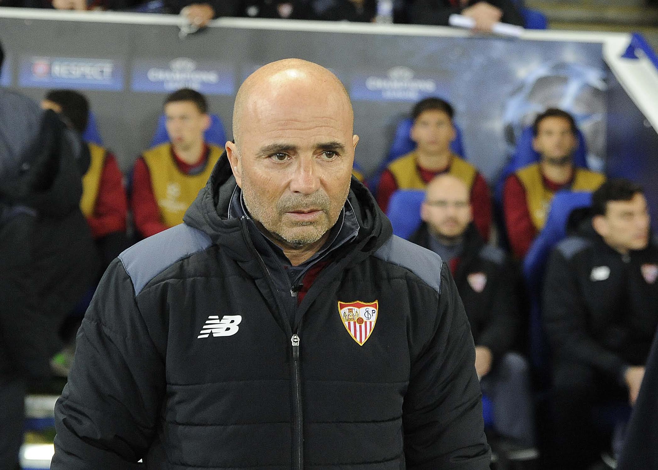 Sampaoli en el Leicester-Sevilla FC