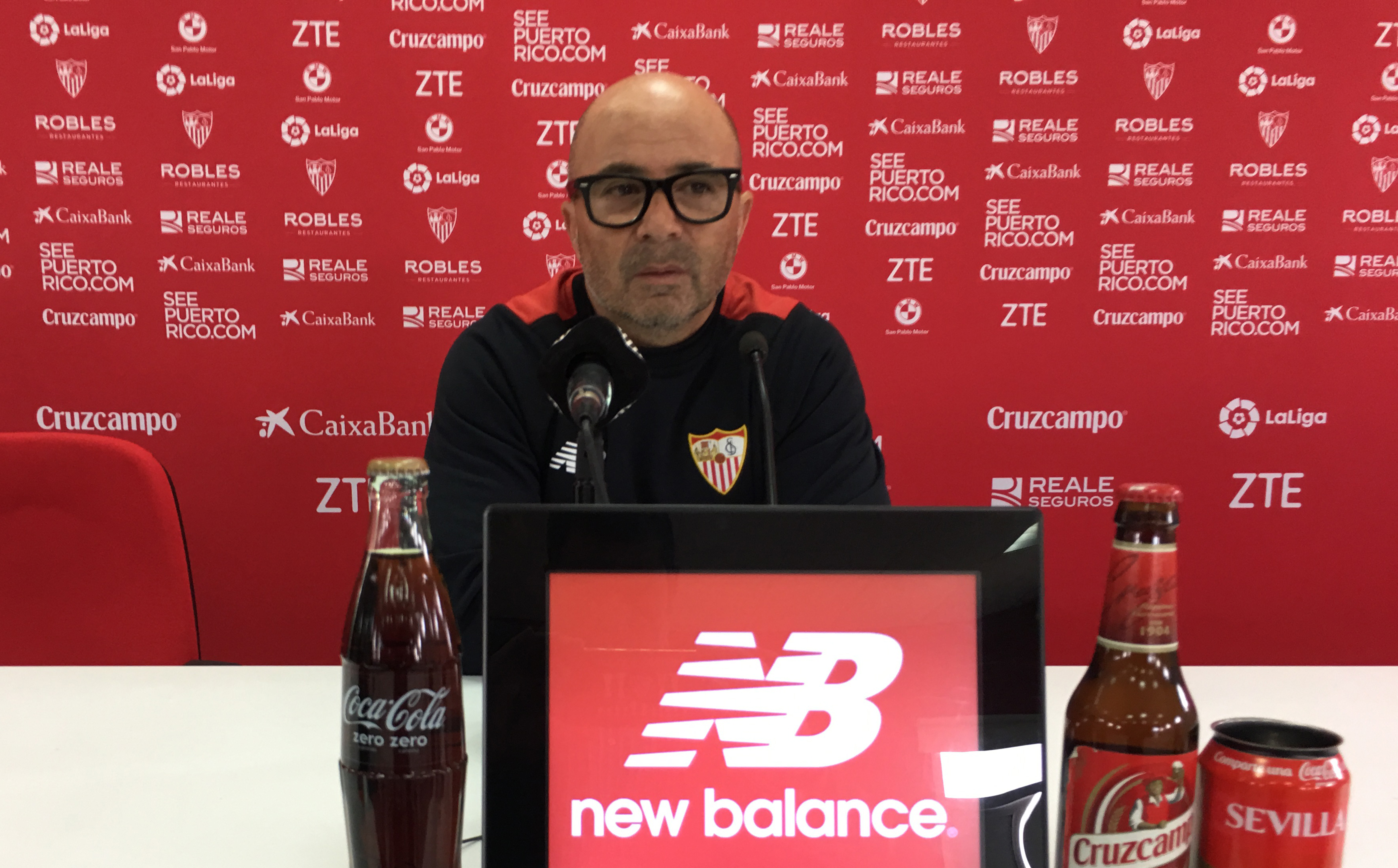 Jorge Sampaoli en la rueda de prensa