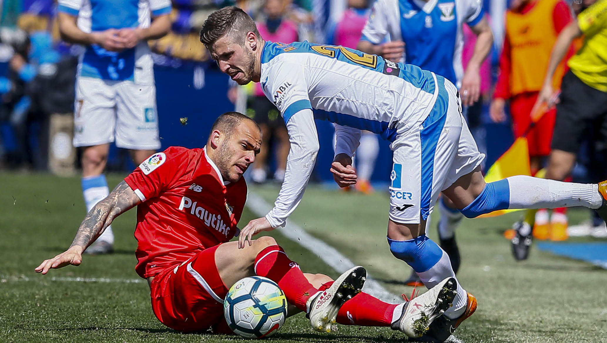 Sandro del Sevilla FC ante el CD Leganés