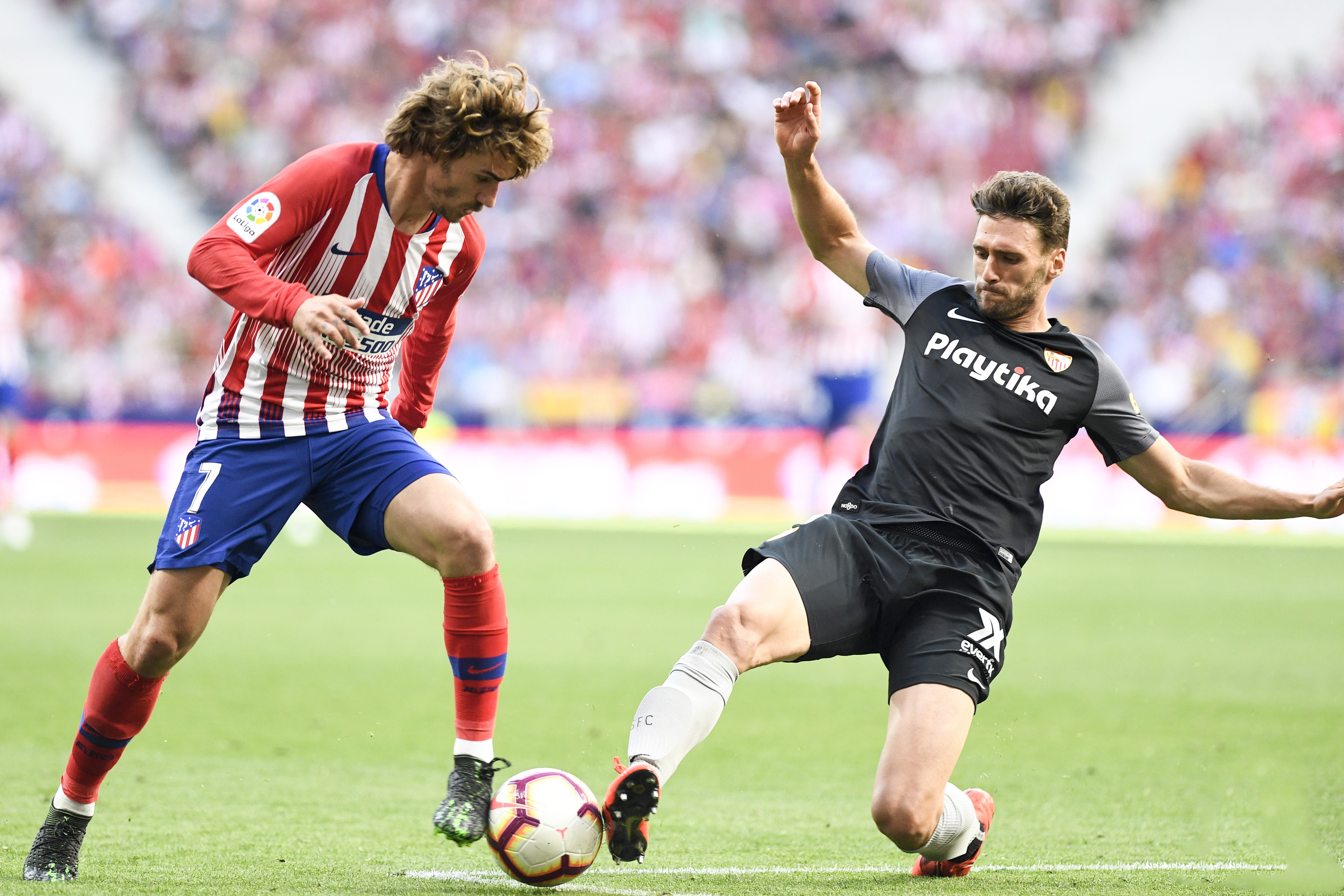 Sergi Gómez del Sevilla FC Ante el Atlético de Madrid